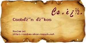 Csobán Ákos névjegykártya
